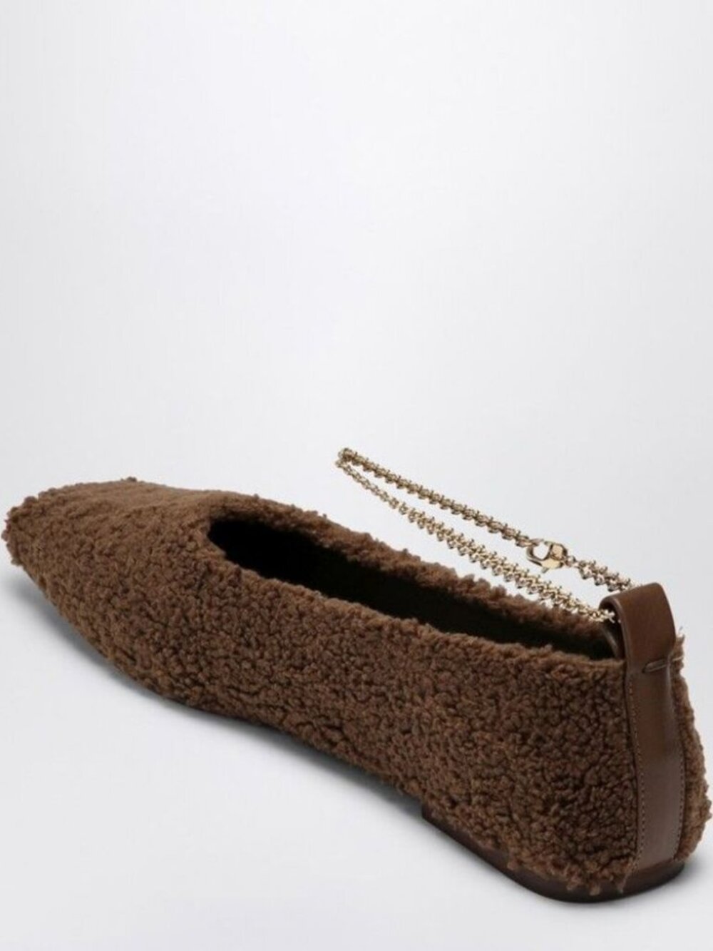 Women Maria Luca Chocolate Square Toe Teddy Eco Fur Augusta Ballet Flats 37 US/6 - Picture 2 of 16